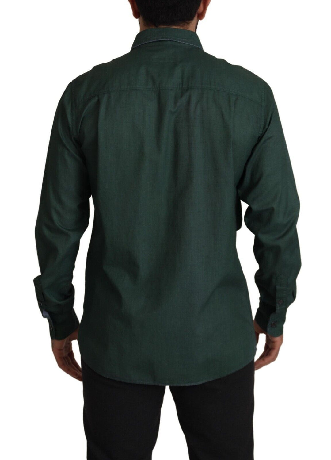 Dolce &amp; Gabbana Dark Green Button Down Long Sleeves Shirt