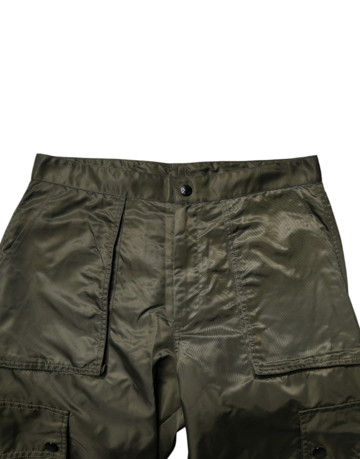 Men’s Dolce &amp; Gabbana Dark Green Nylon Cargo Pants