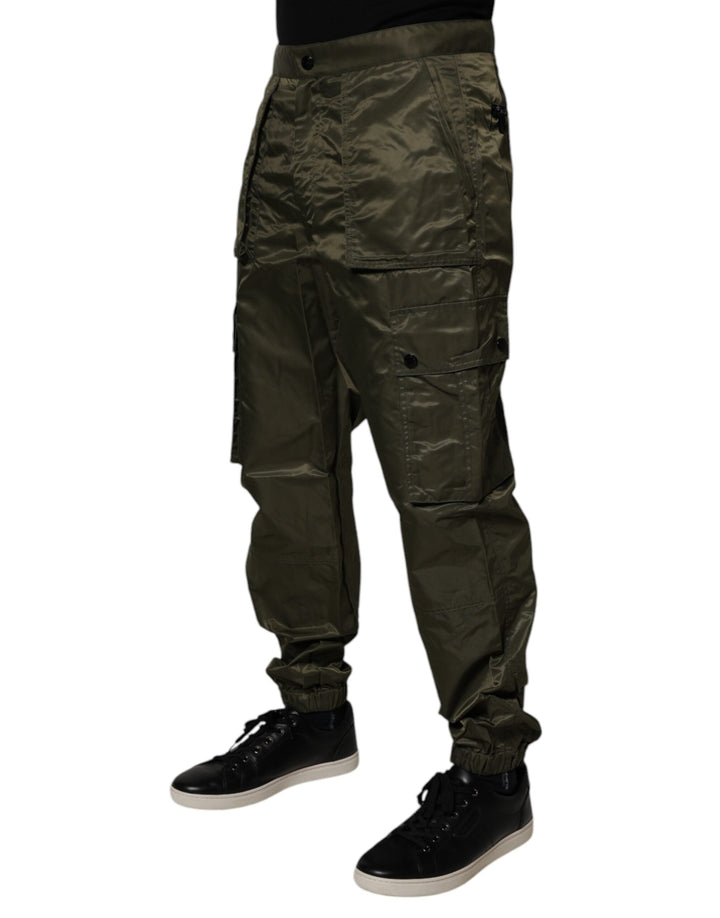 Men’s Dolce &amp; Gabbana Dark Green Nylon Cargo Pants