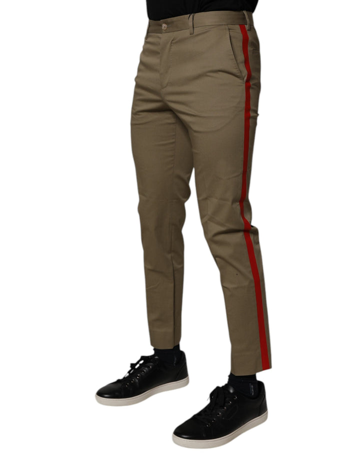 Men’s Dolce &amp; Gabbana Dark Khaki Cotton Tapered Pants