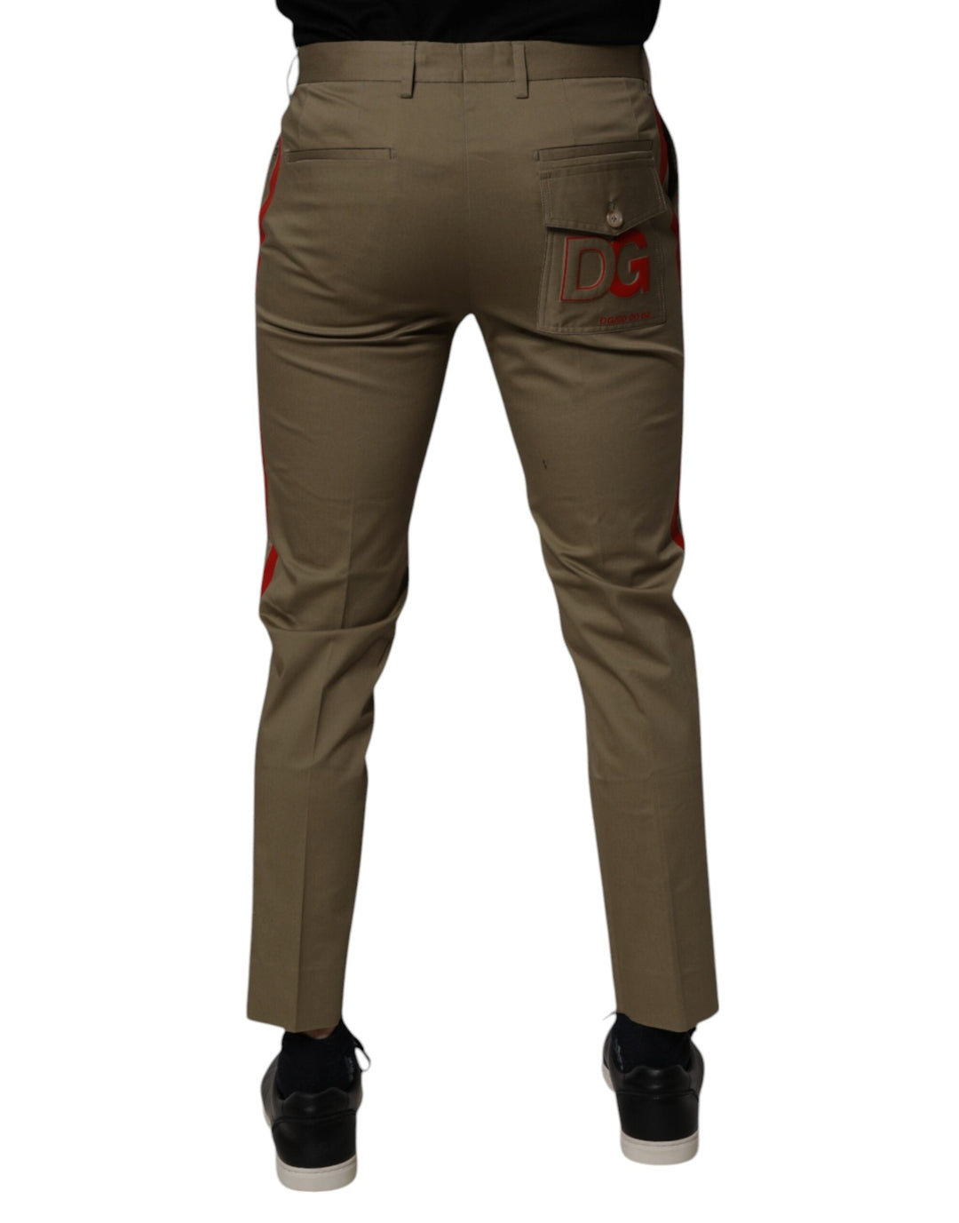 Men’s Dolce &amp; Gabbana Dark Khaki Cotton Tapered Pants