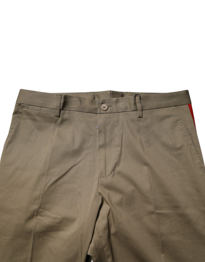 Men’s Dolce &amp; Gabbana Dark Khaki Cotton Tapered Pants