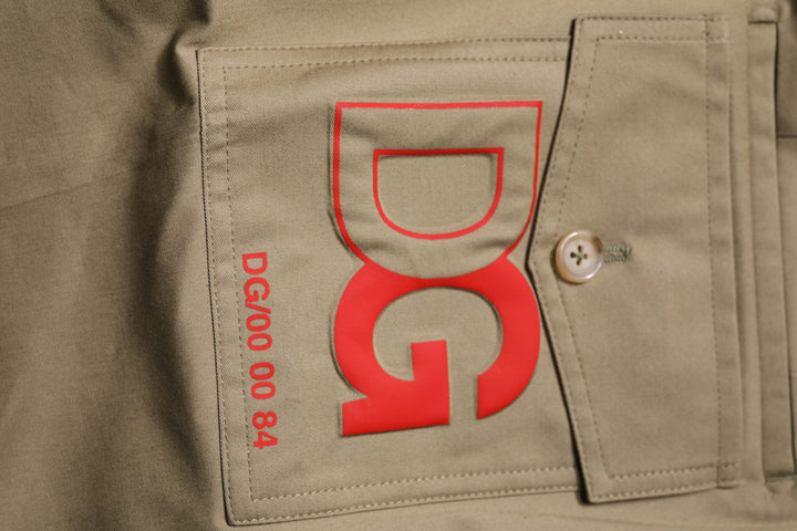 Men’s Dolce &amp; Gabbana Dark Khaki Cotton Tapered Pants