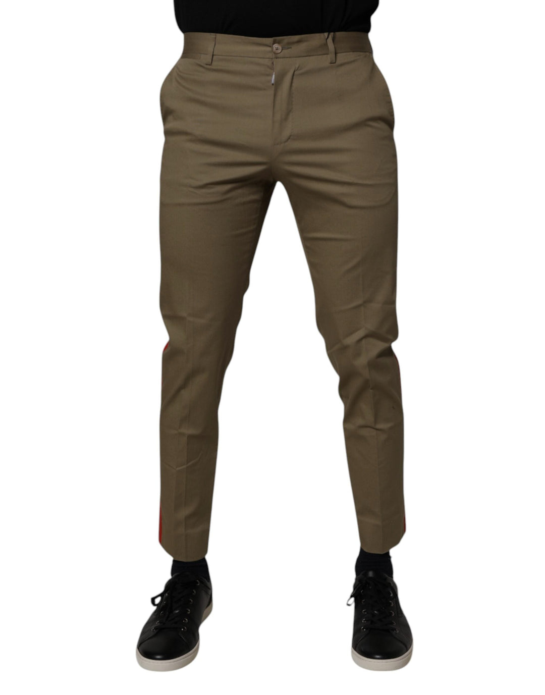 Men’s Dolce &amp; Gabbana Dark Khaki Cotton Tapered Pants