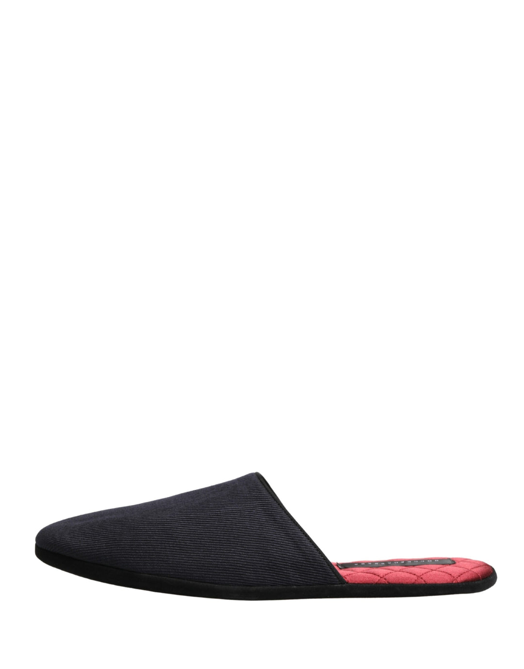 Men’s Dolce &amp; Gabbana Dark Navy Wool Cotton Red Chevron Slippers Shoes