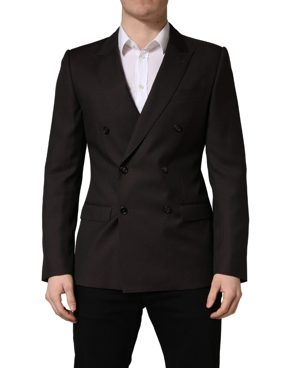 Men’s Dolce & Gabbana Dark Violet Wool Double Breasted Suit Jacket