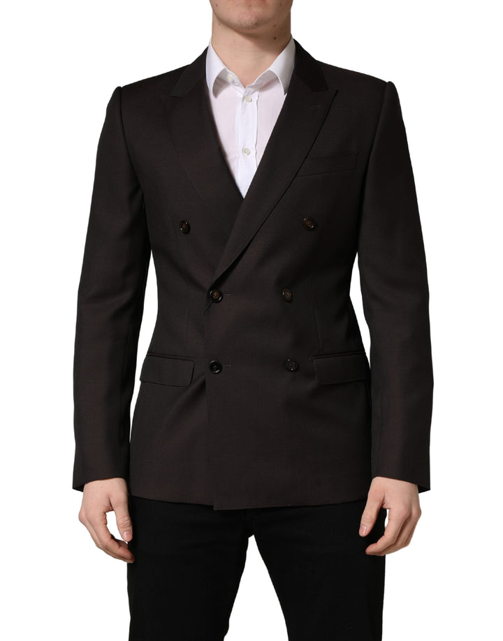 Men’s Dolce &amp; Gabbana Dark Violet Wool Double Breasted Suit Jacket