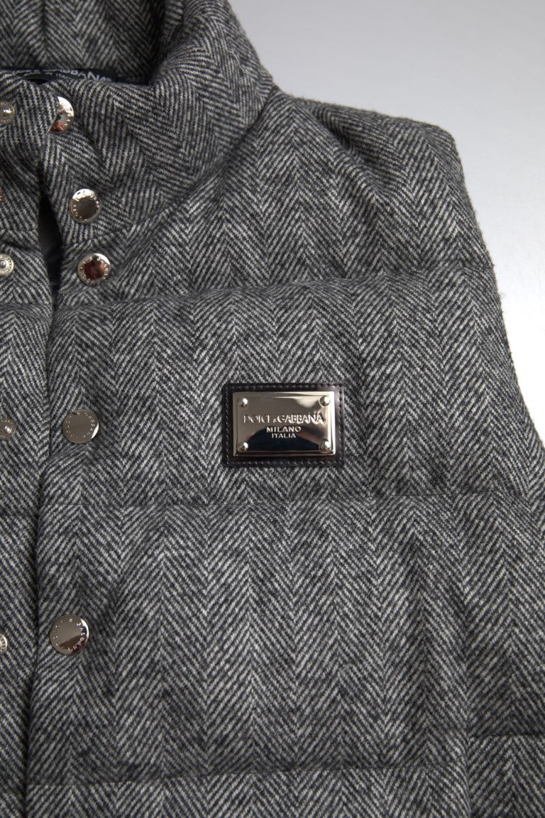 Men’s Dolce &amp; Gabbana Elegant Chevron Knit Wool Blend Vest Jacket