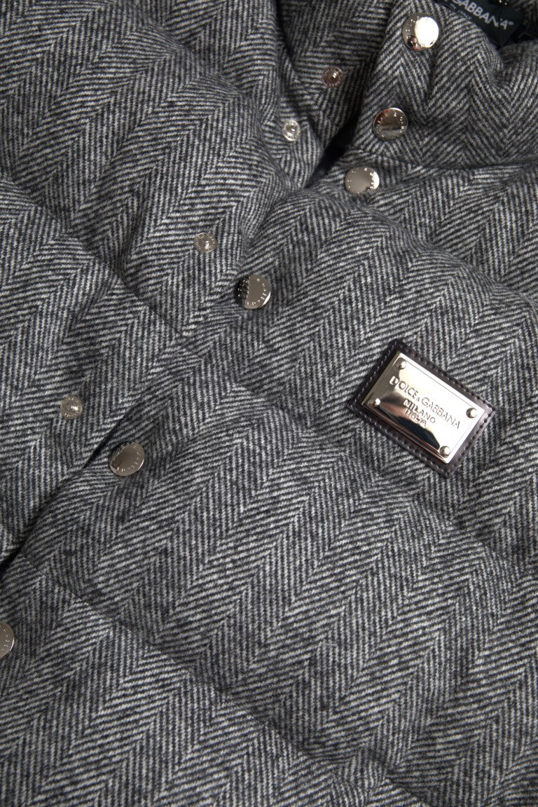 Men’s Dolce &amp; Gabbana Elegant Chevron Knit Wool Blend Vest Jacket