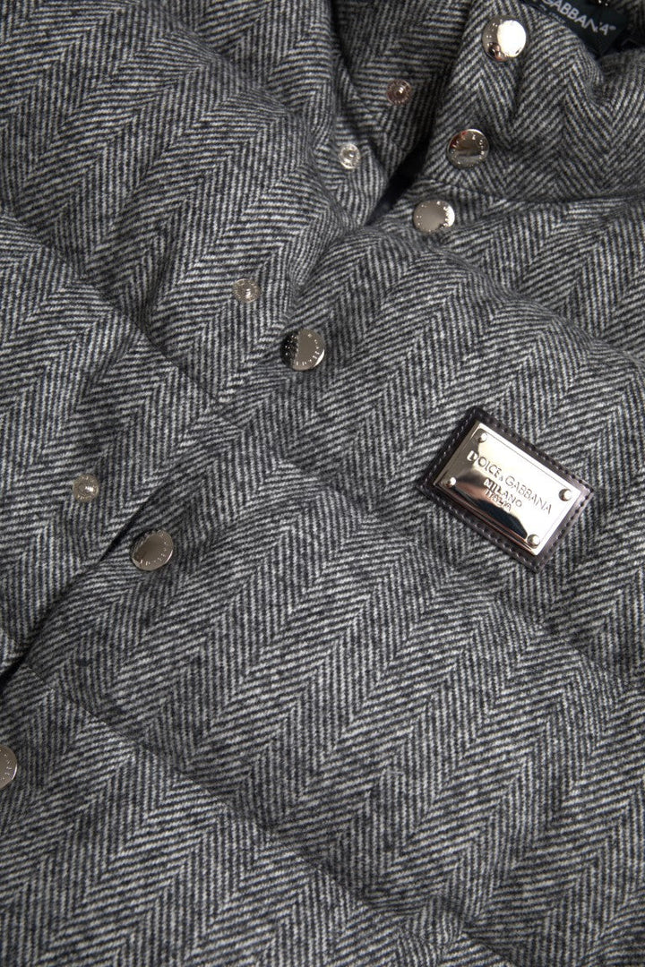 Men’s Dolce &amp; Gabbana Elegant Chevron Knit Wool Blend Vest Jacket
