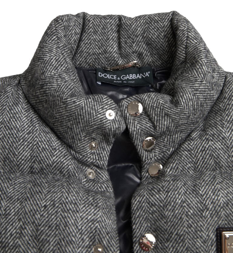Men’s Dolce &amp; Gabbana Elegant Chevron Knit Wool Blend Vest Jacket