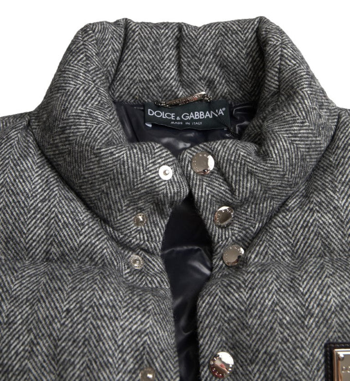 Men’s Dolce &amp; Gabbana Elegant Chevron Knit Wool Blend Vest Jacket