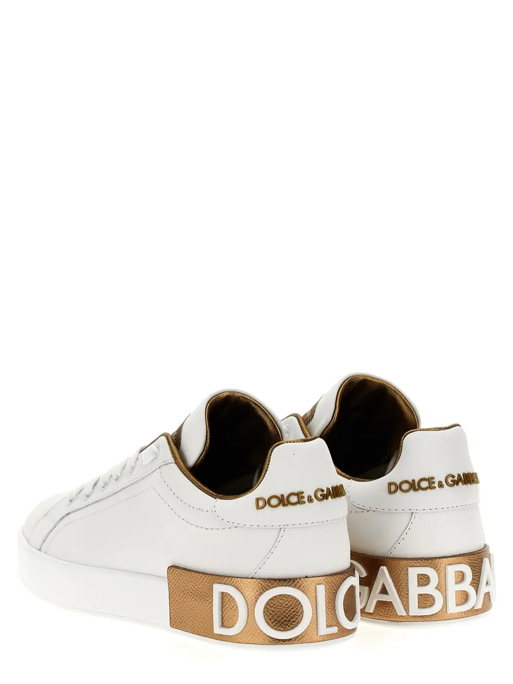 Men’s Dolce & Gabbana Gold Calfskin Low Top Sneakers
