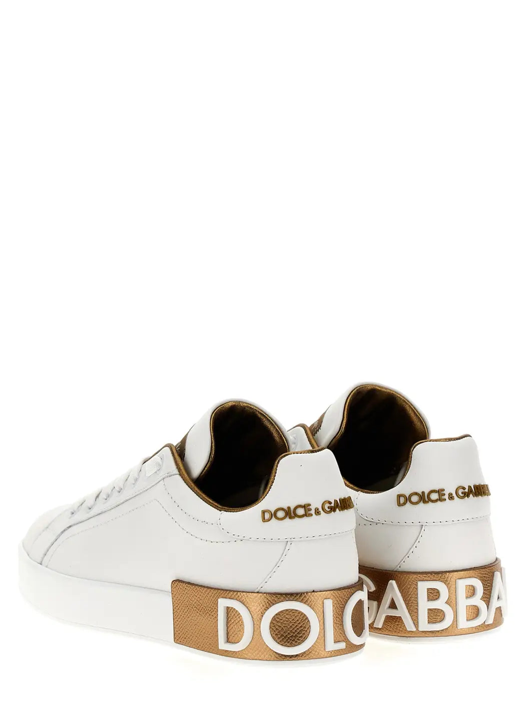 Men’s Dolce &amp; Gabbana Gold Calfskin Low Top Sneakers