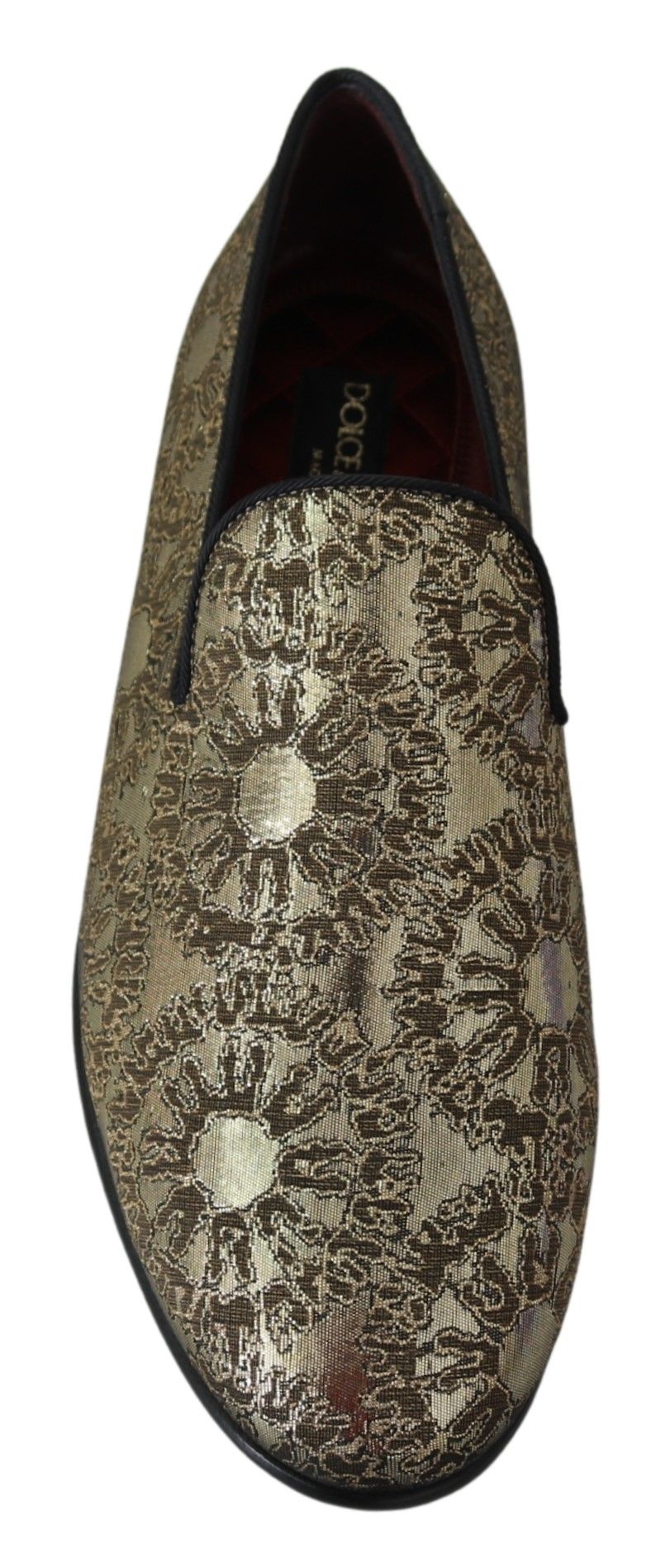 Men’s Dolce & Gabbana Gold Jacquard Flats Mens Loafers Shoes