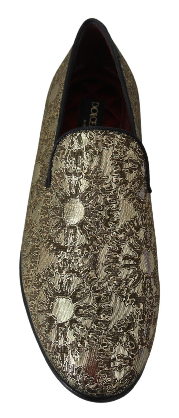 Men’s Dolce &amp; Gabbana Gold Jacquard Flats Mens Loafers Shoes
