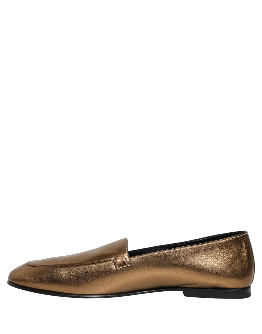 Men’s Dolce &amp; Gabbana Gold Leather Dg Logo Slip on Men Loafers Shoes