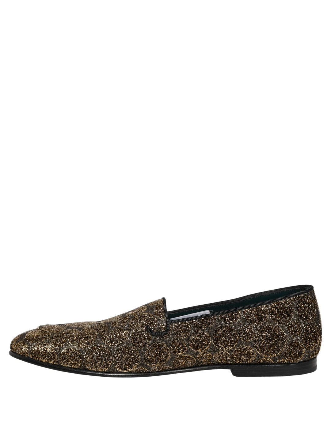 Men’s Dolce &amp; Gabbana Gold Lurex Glitter Men Slip on Loafers Shoes