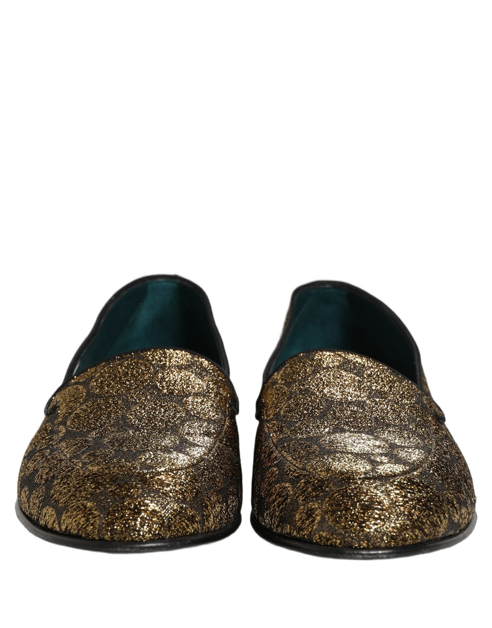 Men’s Dolce & Gabbana Gold Lurex Glitter Men Slip on Loafers Shoes