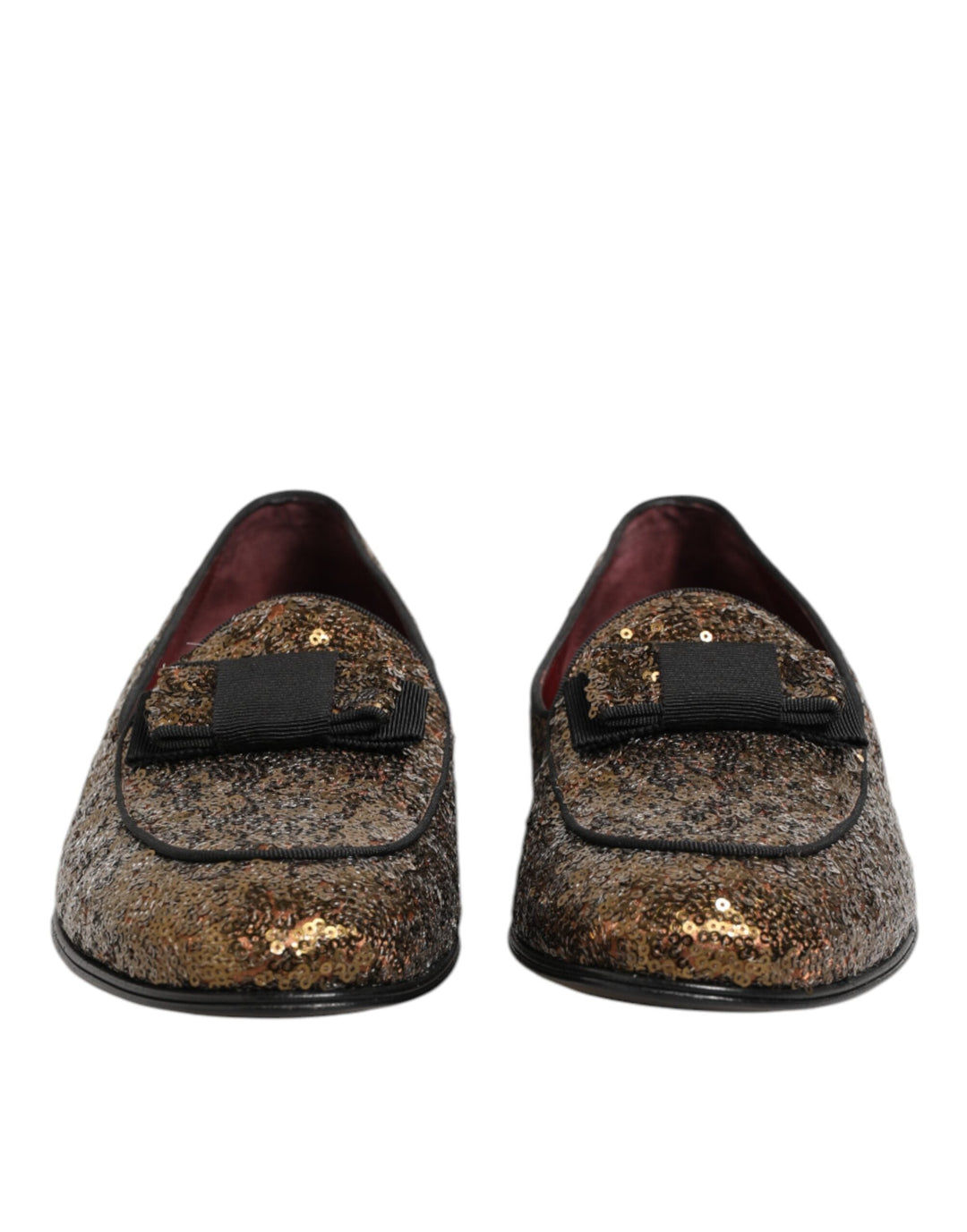 Men’s Dolce &amp; Gabbana Gold Sequined Slip on Loafers Men Dress Shoes