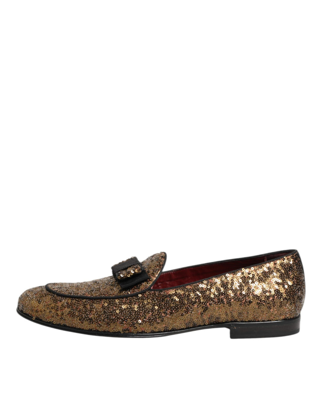 Men’s Dolce &amp; Gabbana Gold Sequined Slip on Loafers Men Dress Shoes