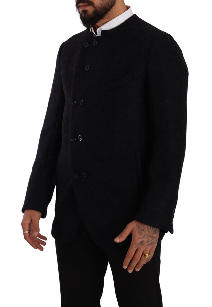Men’s Dolce &amp; Gabbana Gray Alpaca Button Down Men Coat Jacket