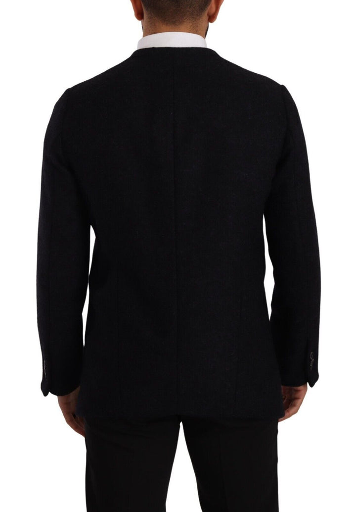 Men’s Dolce &amp; Gabbana Gray Alpaca Button Down Men Coat Jacket