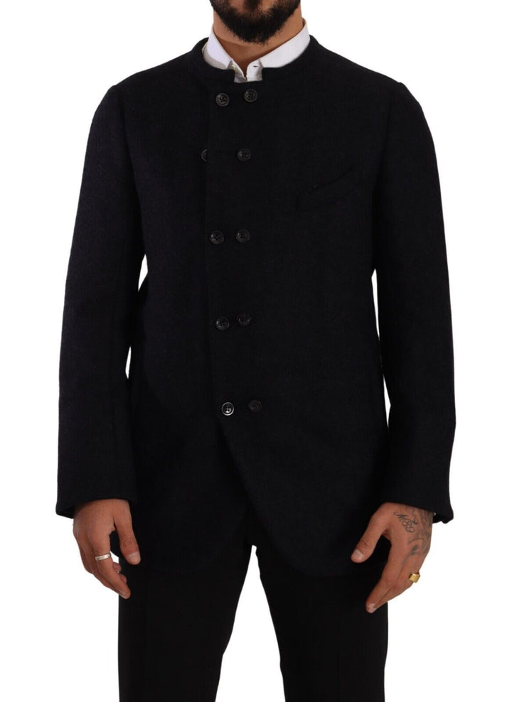 Men’s Dolce &amp; Gabbana Gray Alpaca Button Down Men Coat Jacket
