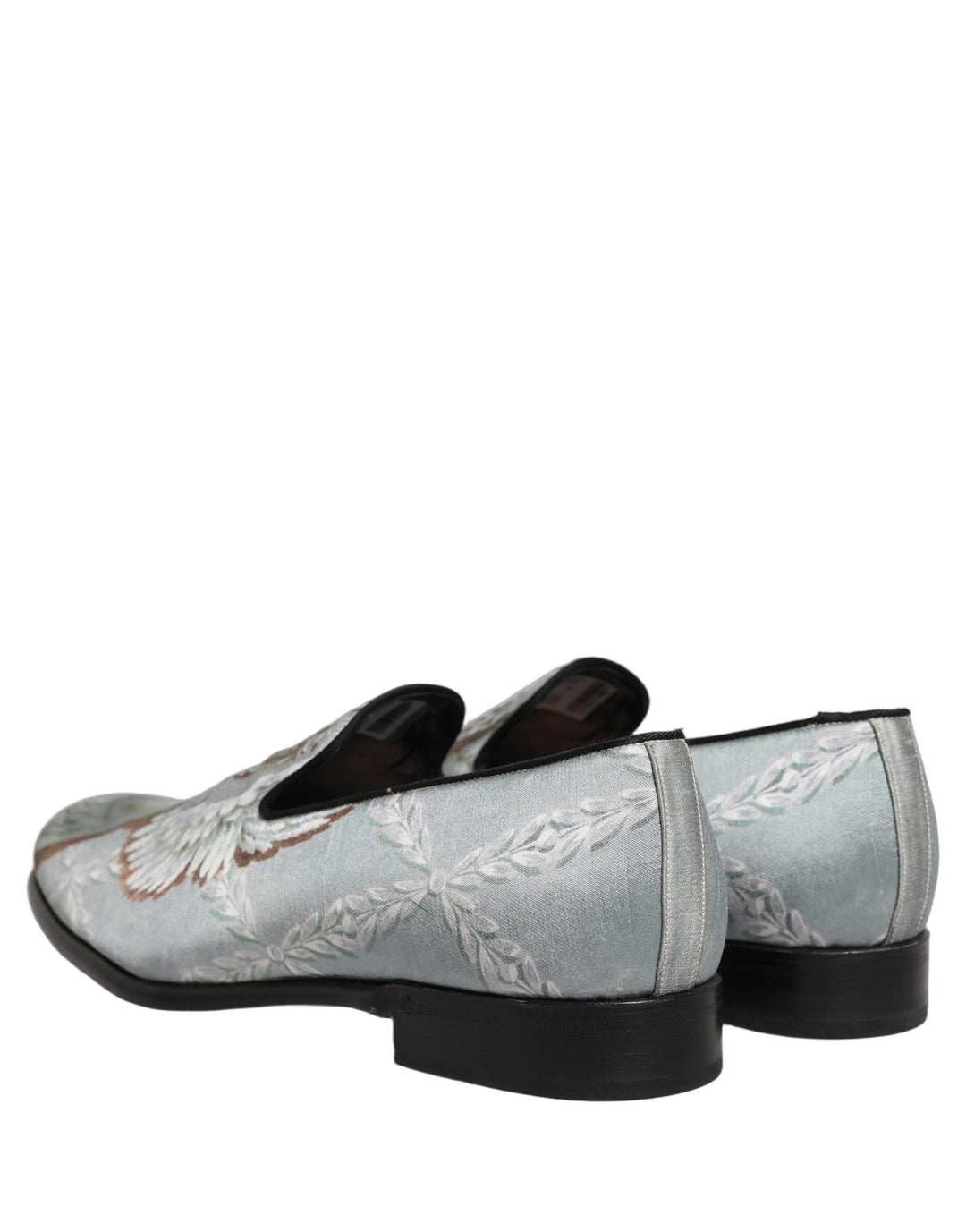 Men’s Dolce &amp; Gabbana Gray Baroque Angel Velvet Men Loafers Shoes