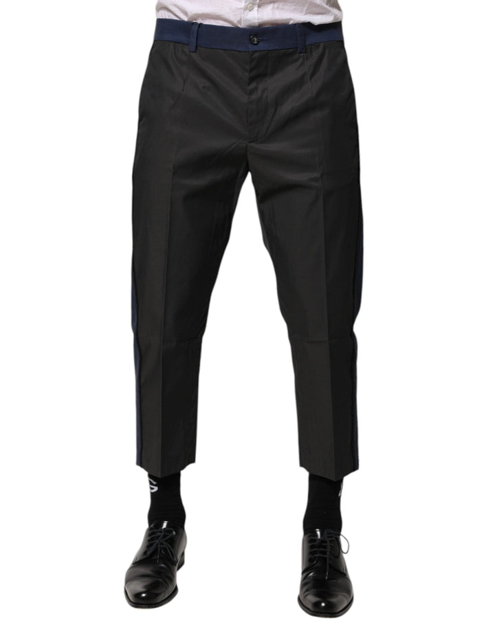 Men’s Dolce &amp; Gabbana Gray Blue Cotton 3/4 Chinos Crop Trouser Pants