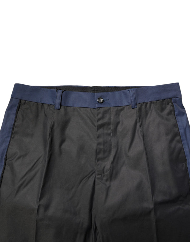 Men’s Dolce &amp; Gabbana Gray Blue Cotton 3/4 Chinos Crop Trouser Pants
