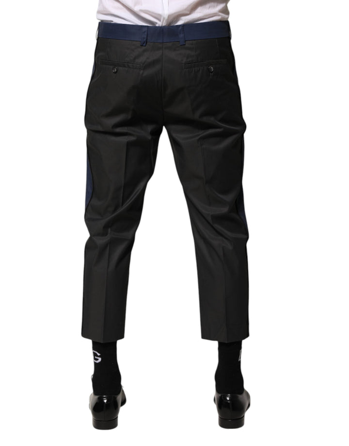 Men’s Dolce &amp; Gabbana Gray Blue Cotton 3/4 Chinos Crop Trouser Pants