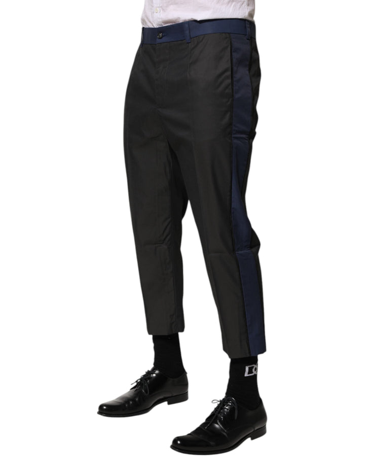 Men’s Dolce &amp; Gabbana Gray Blue Cotton 3/4 Chinos Crop Trouser Pants