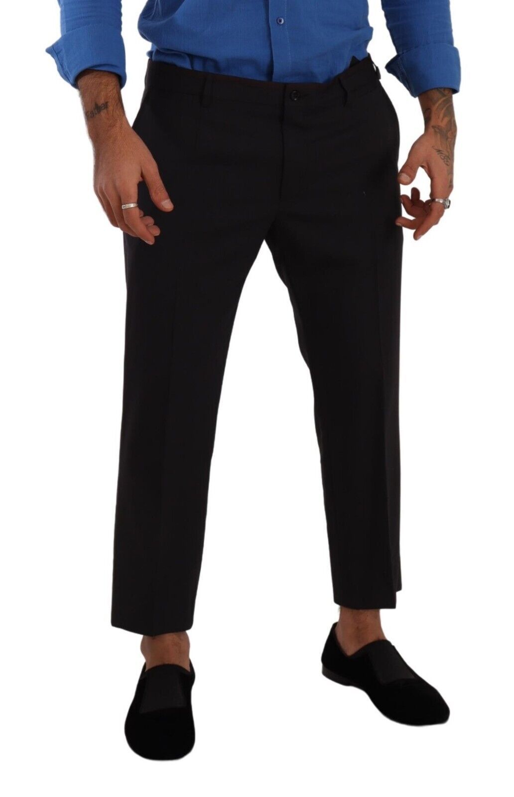 Men’s Dolce &amp; Gabbana Gray Bordeaux Wool Trouser Dress Pants