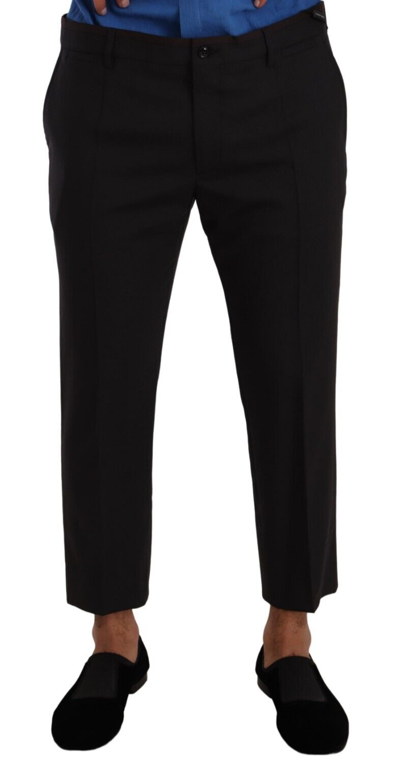 Men’s Dolce &amp; Gabbana Gray Bordeaux Wool Trouser Dress Pants