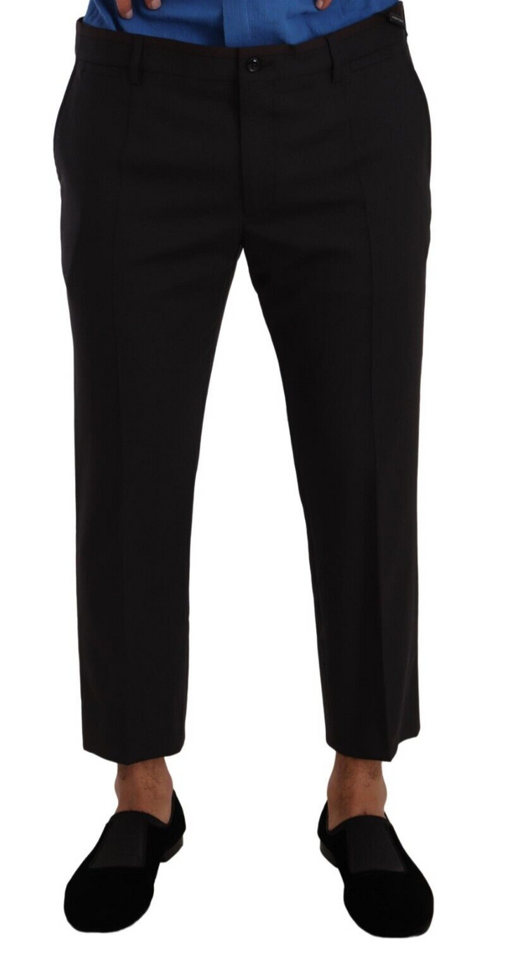 Men’s Dolce &amp; Gabbana Gray Bordeaux Wool Trouser Dress Pants