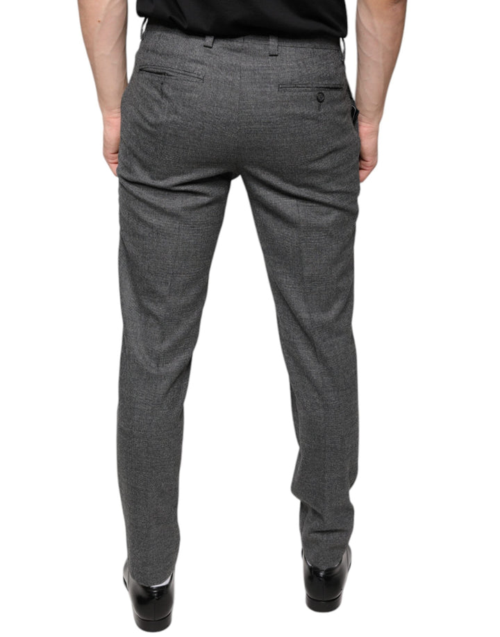Men’s Dolce &amp; Gabbana Gray Check Tartan Wool Skinny Pants