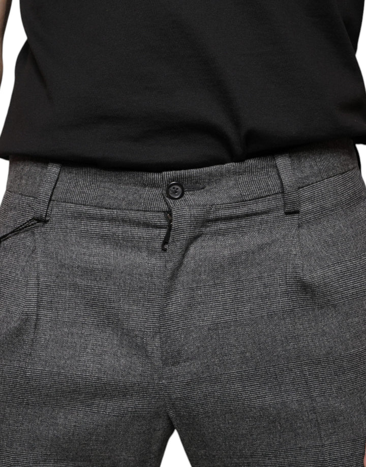 Men’s Dolce &amp; Gabbana Gray Check Tartan Wool Skinny Pants