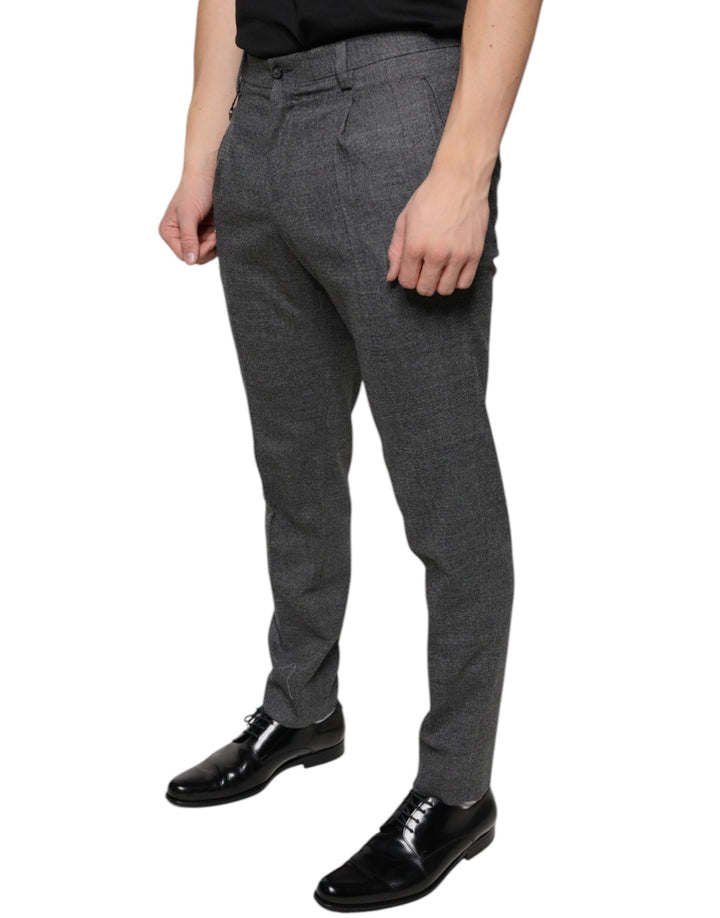 Men’s Dolce &amp; Gabbana Gray Check Tartan Wool Skinny Pants