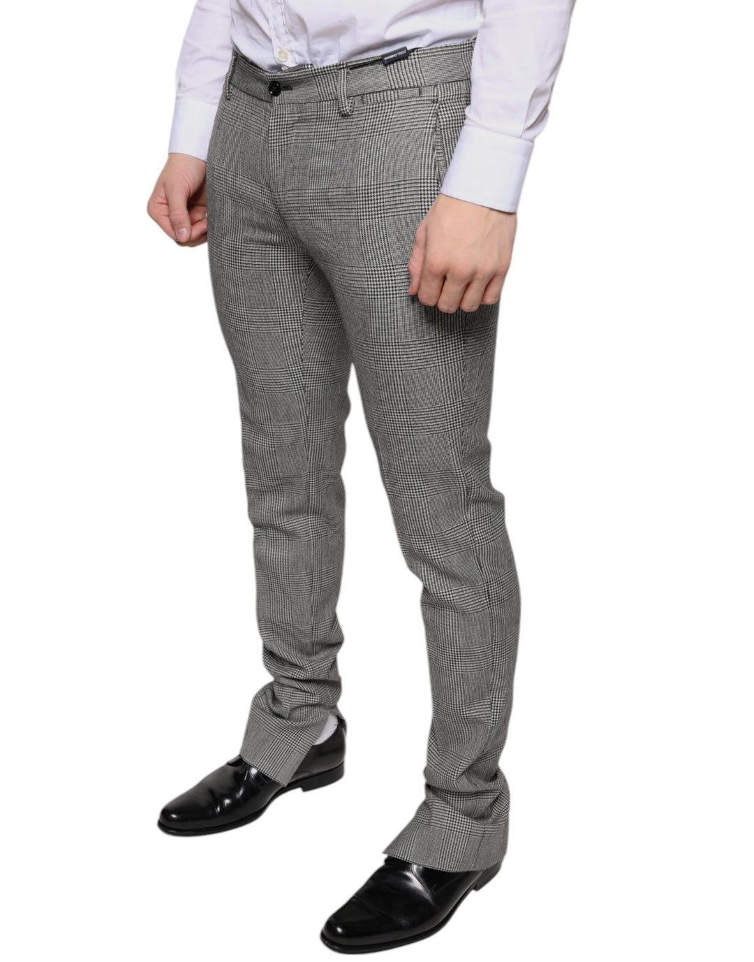 Men’s Dolce &amp; Gabbana Gray Check Tartan Wool Skinny Pants
