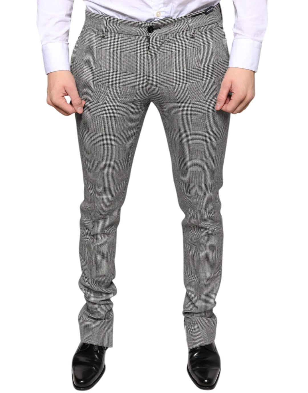 Men’s Dolce &amp; Gabbana Gray Check Tartan Wool Skinny Pants
