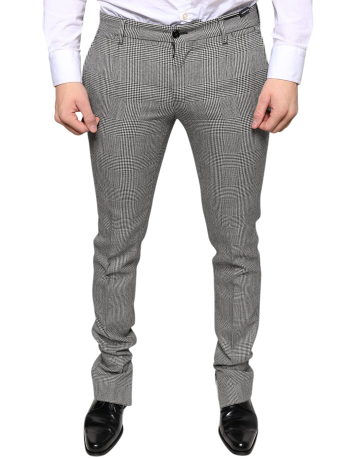Men’s Dolce &amp; Gabbana Gray Check Tartan Wool Skinny Pants