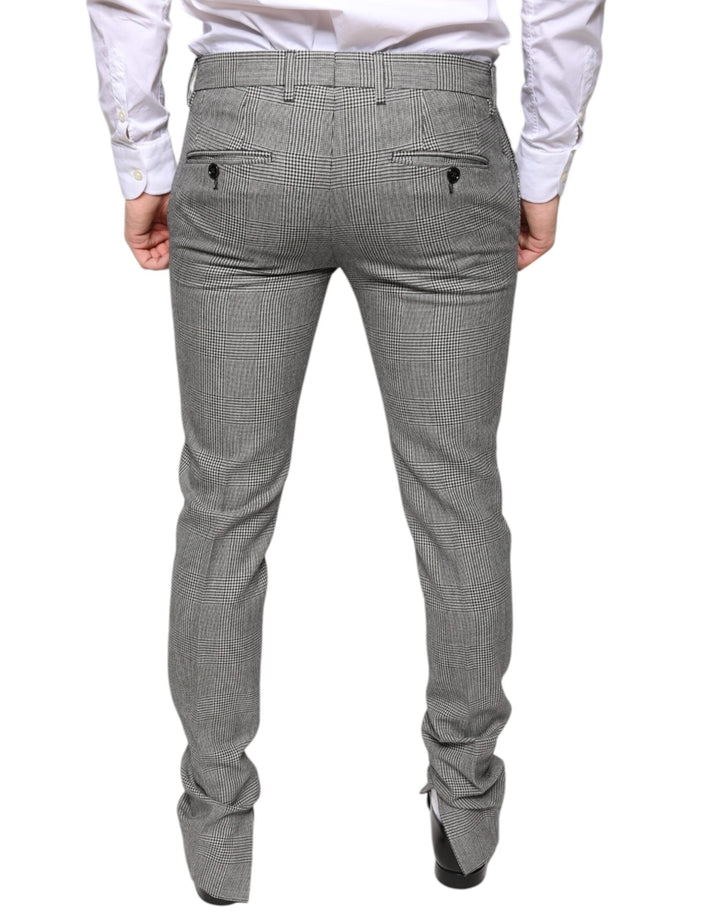 Men’s Dolce &amp; Gabbana Gray Check Tartan Wool Skinny Pants