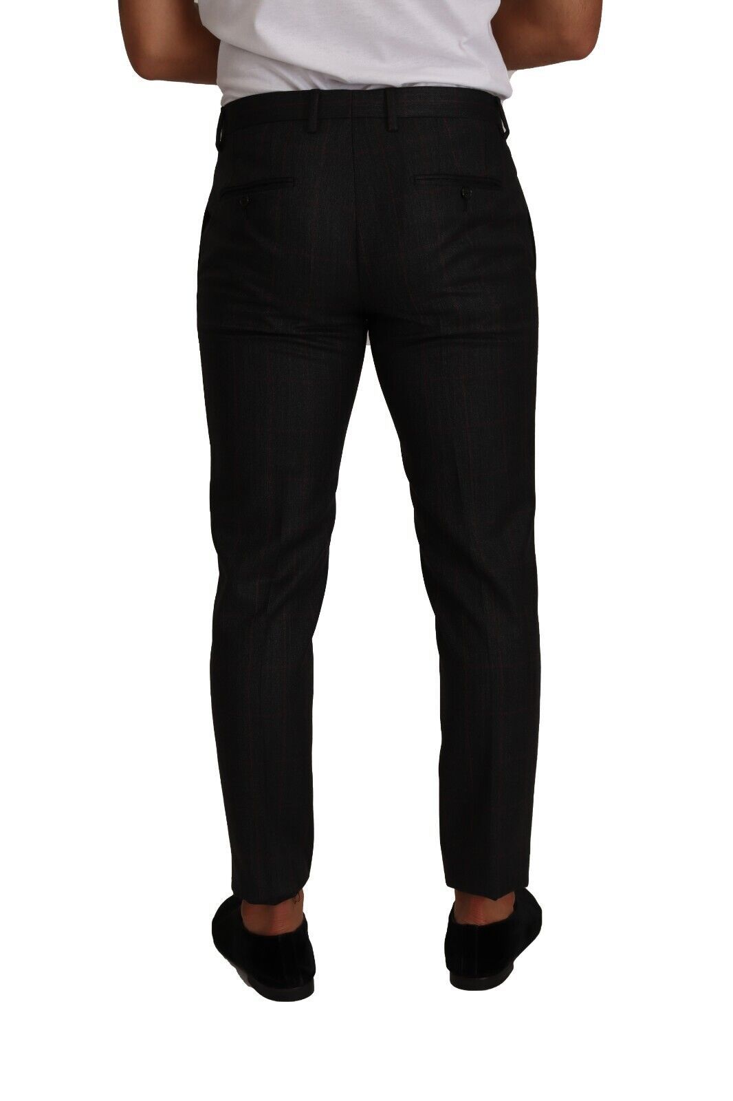 Men’s Dolce & Gabbana Gray Check Wool Formal Trouser Dress Pants