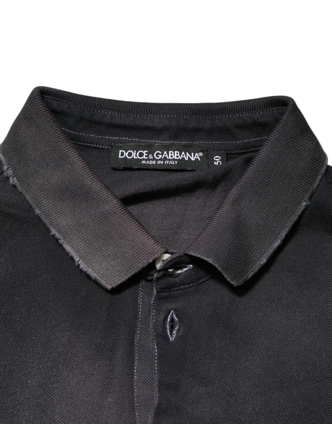 Dolce &amp; Gabbana Gray Cotton Crown Collared Men Polo T-shirt