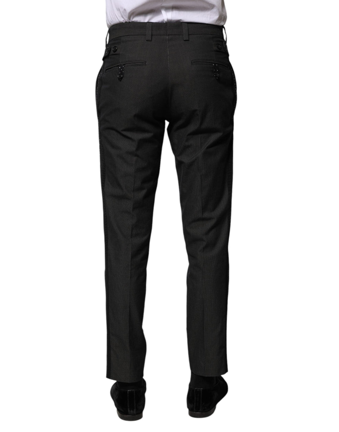 Men’s Dolce &amp; Gabbana Gray Cotton Patterned Formal Pants