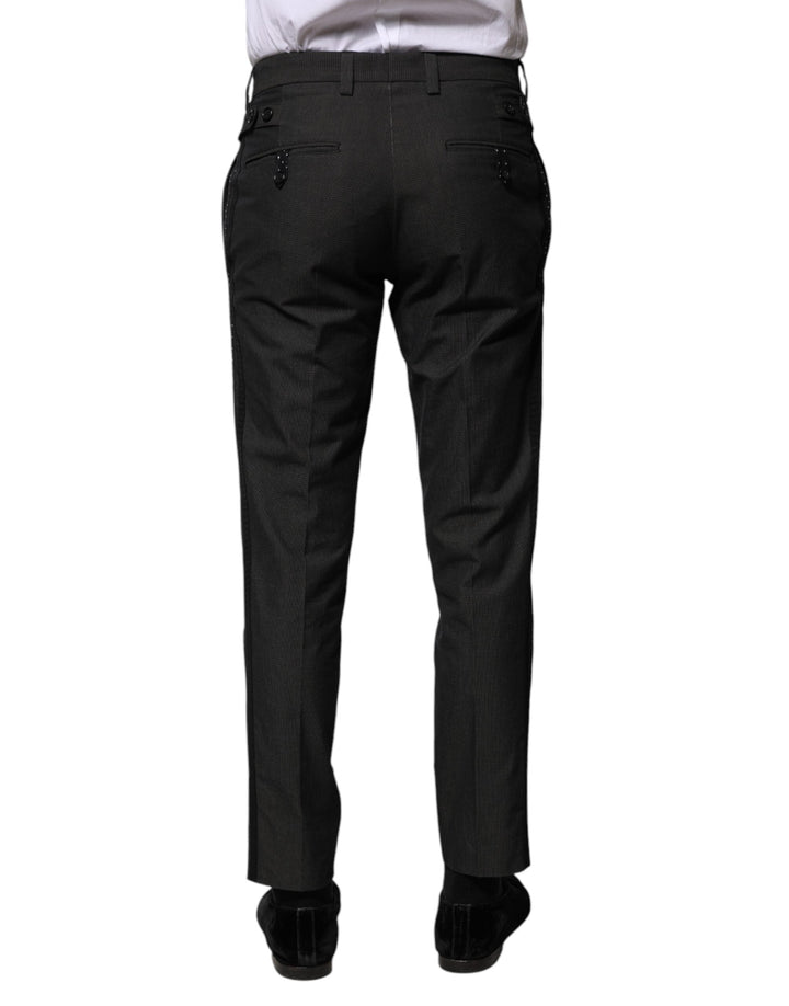 Men’s Dolce &amp; Gabbana Gray Cotton Patterned Formal Pants