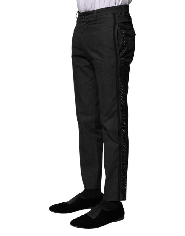 Men’s Dolce &amp; Gabbana Gray Cotton Patterned Formal Pants
