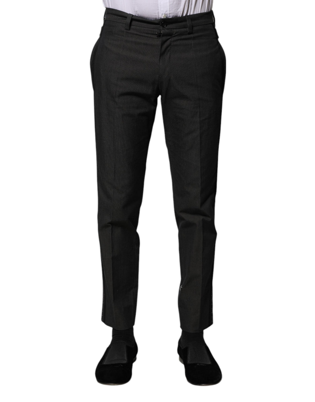 Men’s Dolce &amp; Gabbana Gray Cotton Patterned Formal Pants