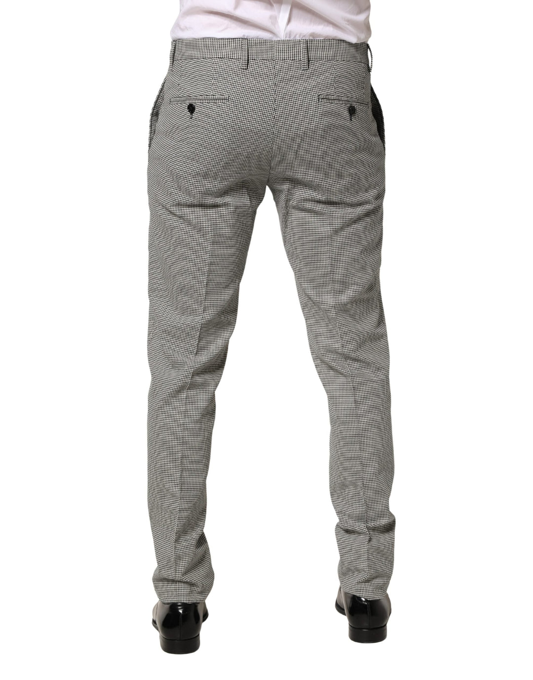 Men’s Dolce &amp; Gabbana Gray Cotton Skinny Dress Formal Trouser Pants